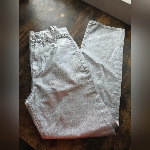 Madewell '90s Straight Jean in Silver Foil Sz 27 - Picture 13 of 14